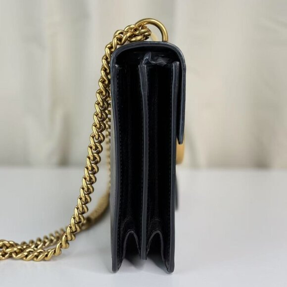 Gucci Black Leather Heart Marmont Shoulder Bag with Red Heart - Picture 4 of 10